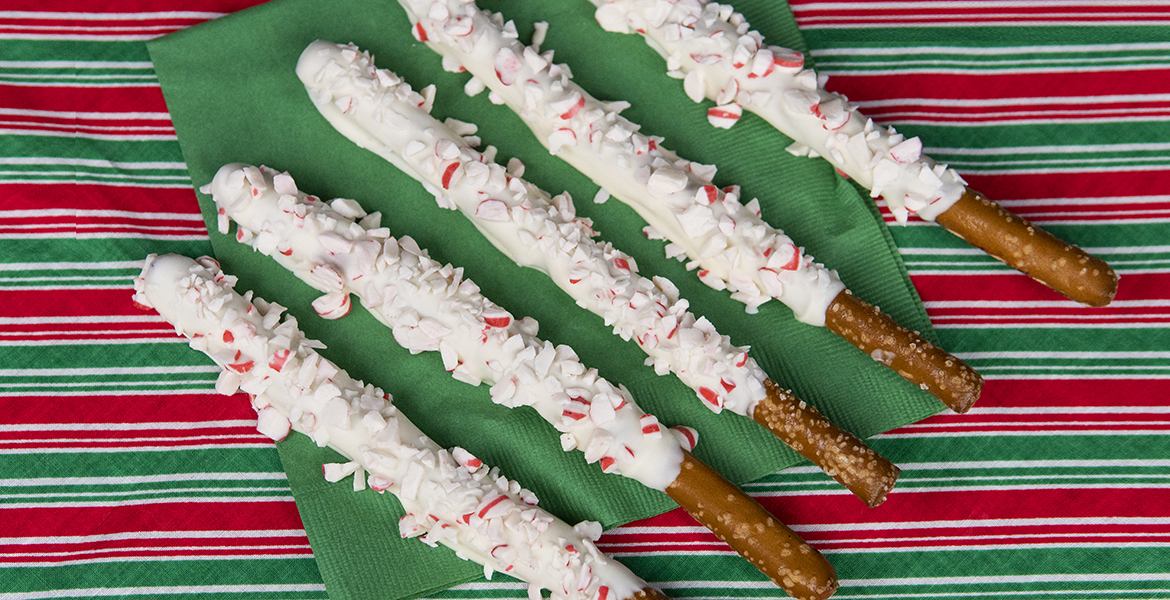 Crushed Peppermint White Chocolate Pretzels Desktop