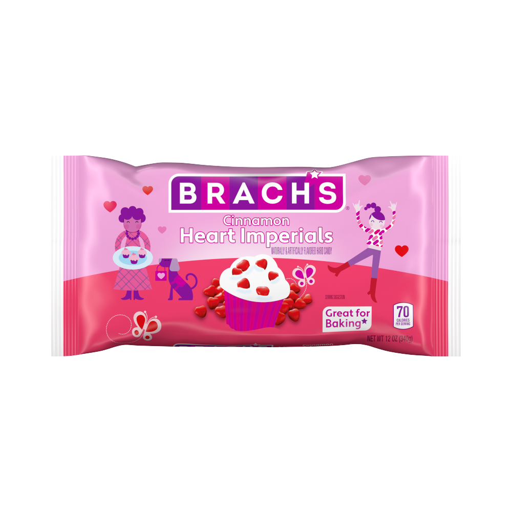  Brach's Cinnamon Imperial Valentine's Day Hearts Hard Candy, Cinnamon Heart Candy, Old Fashioned Candy